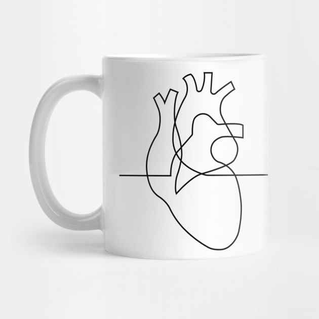 Aesthetic Heart Beating One Line Art Design by medabdallahh8